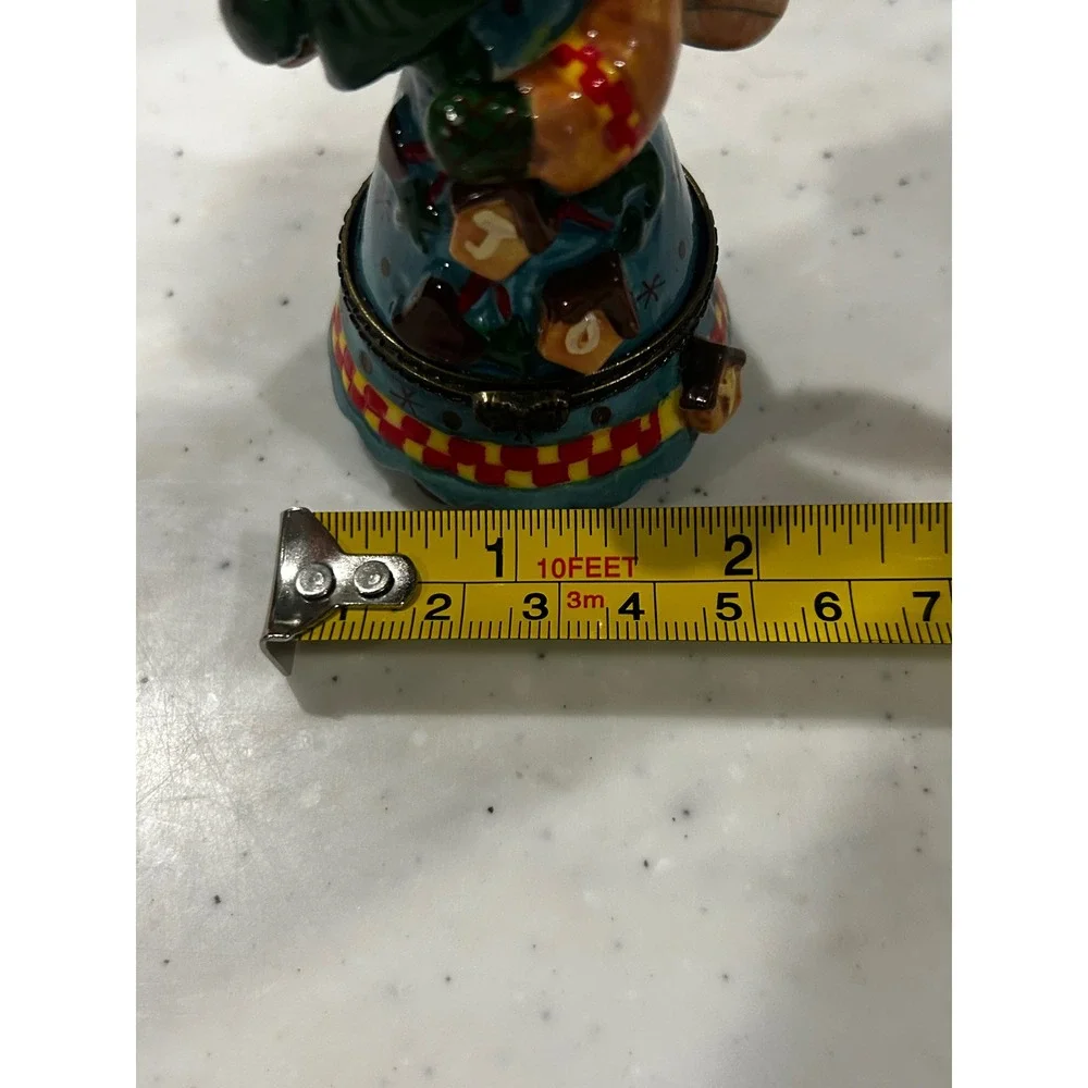 Christmas Angel Hinged Trinket Box Ceramic Hand Painted Holiday Figurine fun